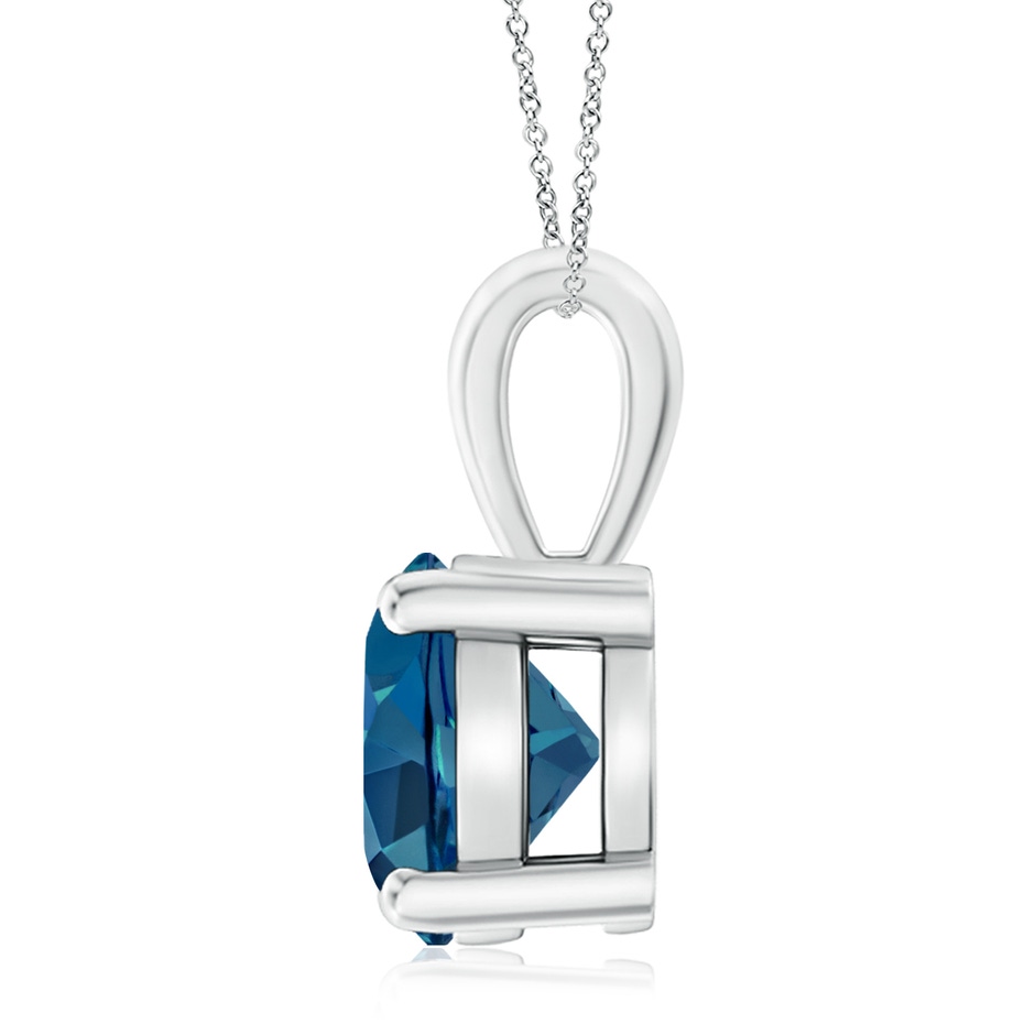 10mm AAA Classic Prong-Set Round London Blue Topaz Solitaire Pendant in P950 Platinum side 199