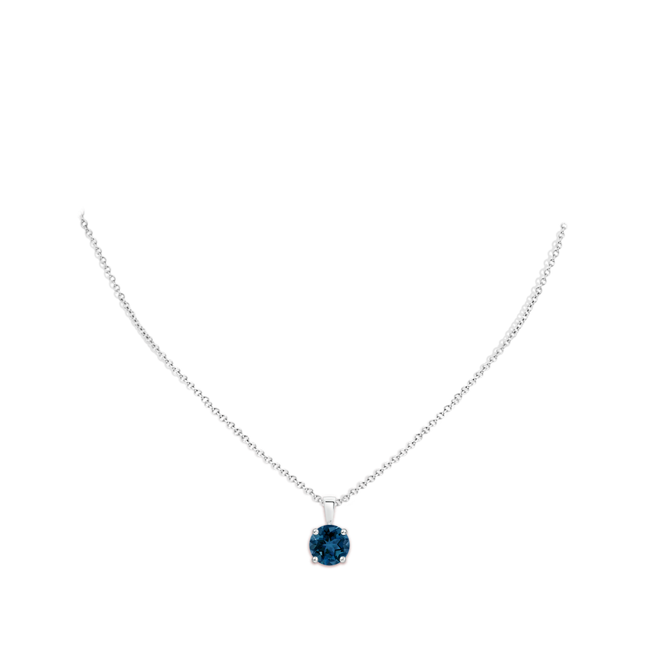 10mm AAA Classic Prong-Set Round London Blue Topaz Solitaire Pendant in P950 Platinum pen