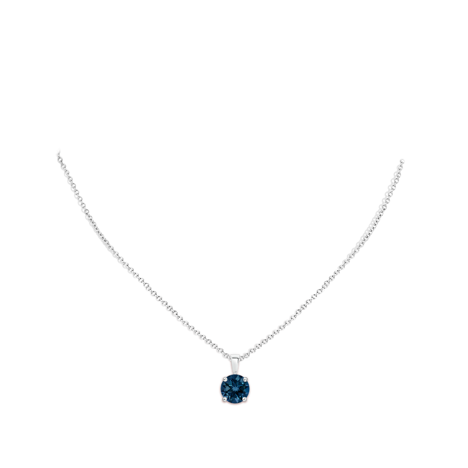 10mm AAAA Classic Prong-Set Round London Blue Topaz Solitaire Pendant in P950 Platinum pen