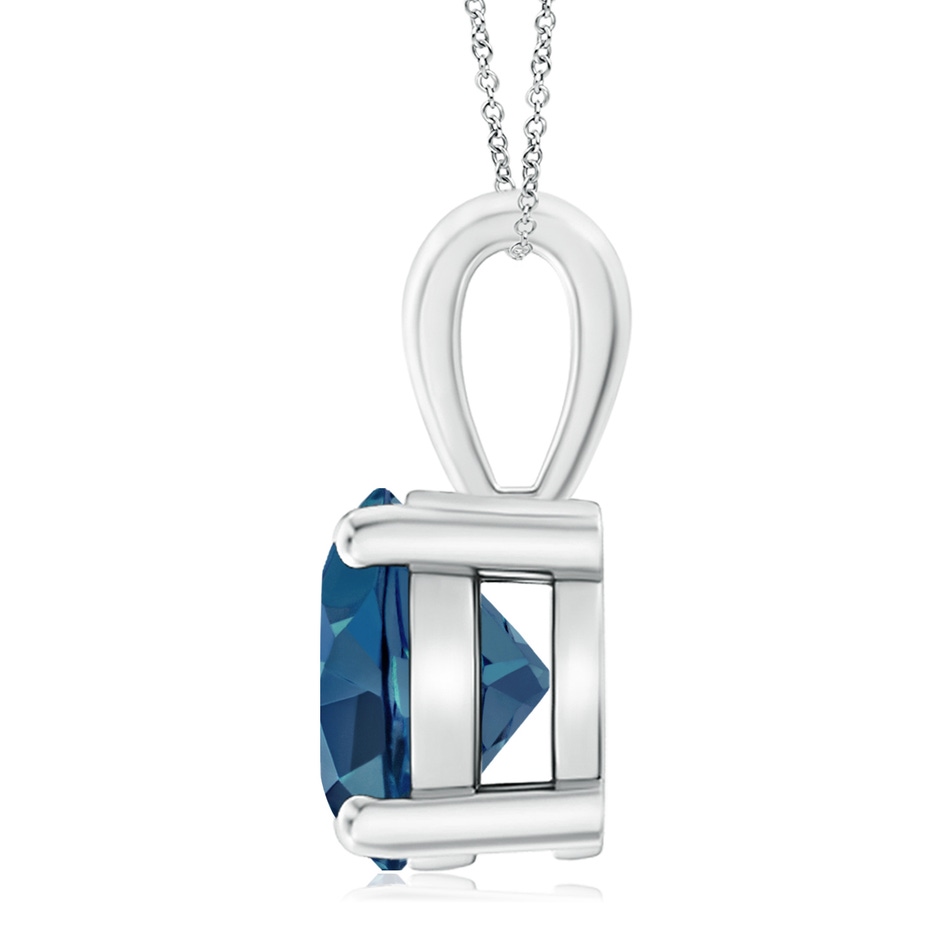 11mm AA Classic Prong-Set Round London Blue Topaz Solitaire Pendant in P950 Platinum side 199
