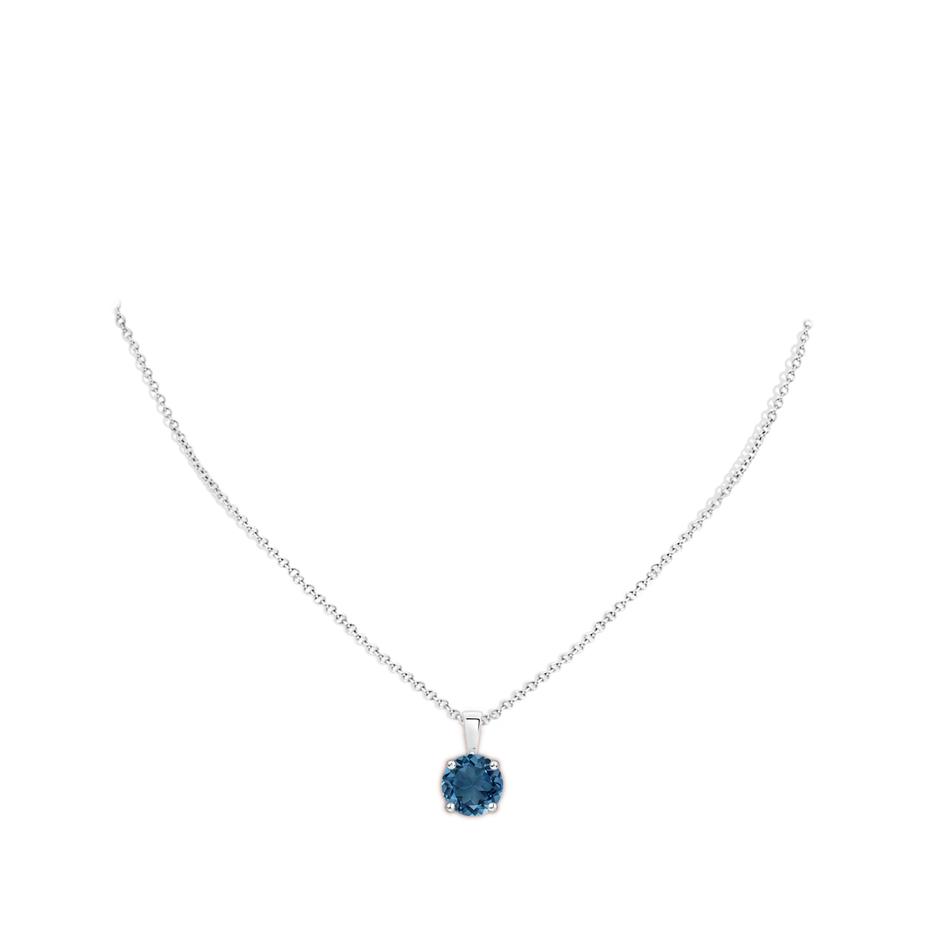 11mm AA Classic Prong-Set Round London Blue Topaz Solitaire Pendant in P950 Platinum pen