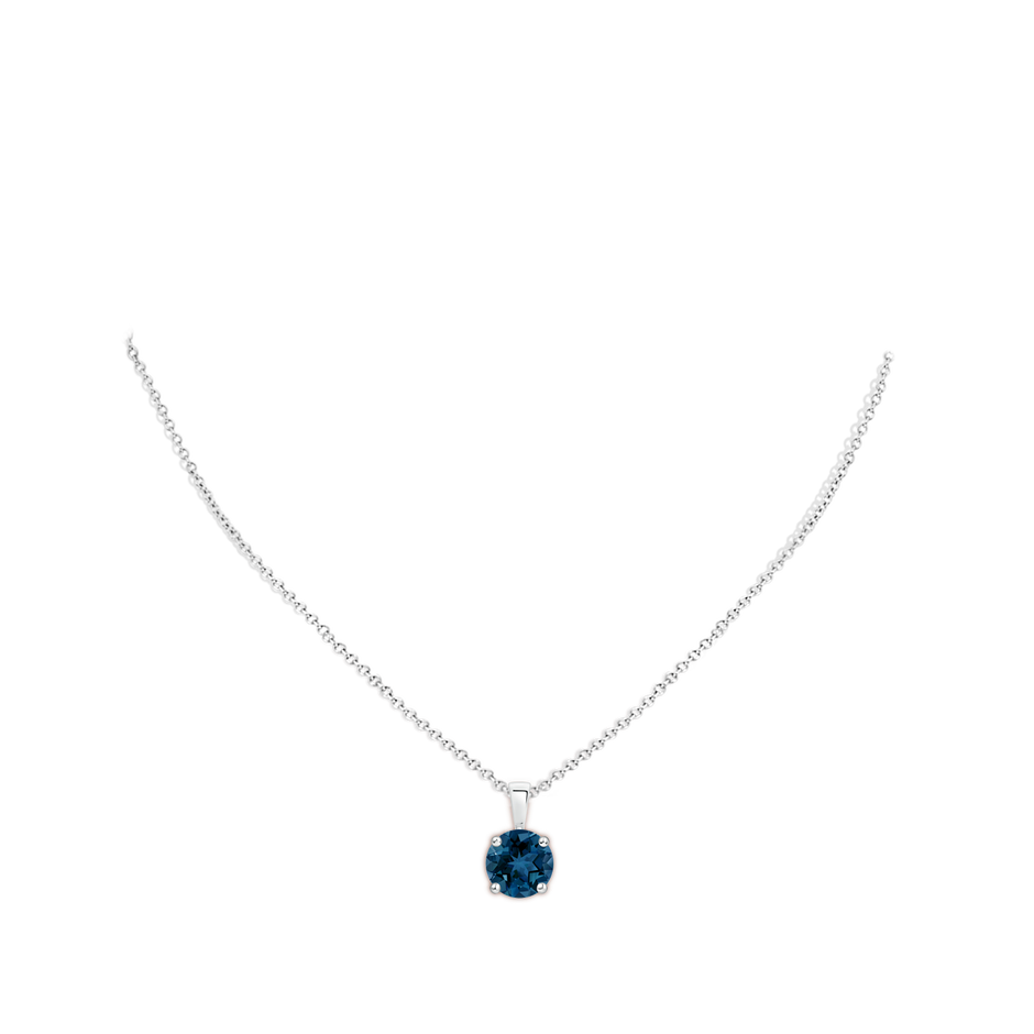 11mm AAA Classic Prong-Set Round London Blue Topaz Solitaire Pendant in P950 Platinum pen