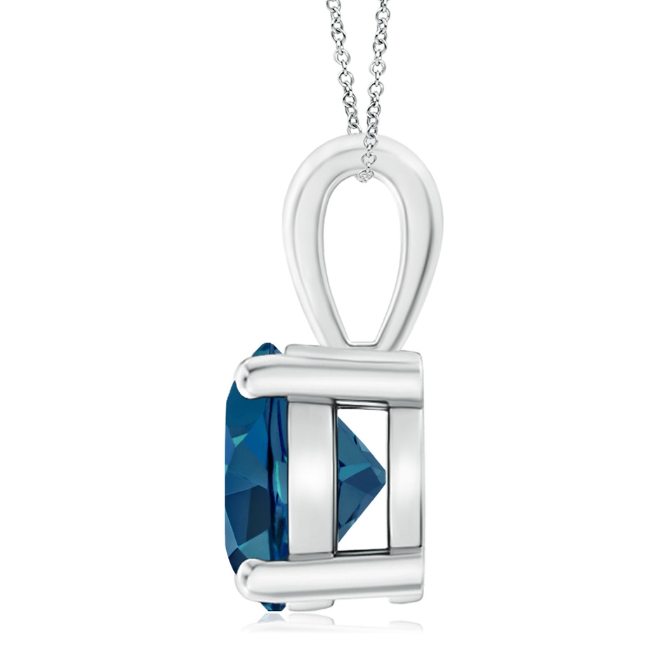 11mm AAA Classic Prong-Set Round London Blue Topaz Solitaire Pendant in White Gold side 199