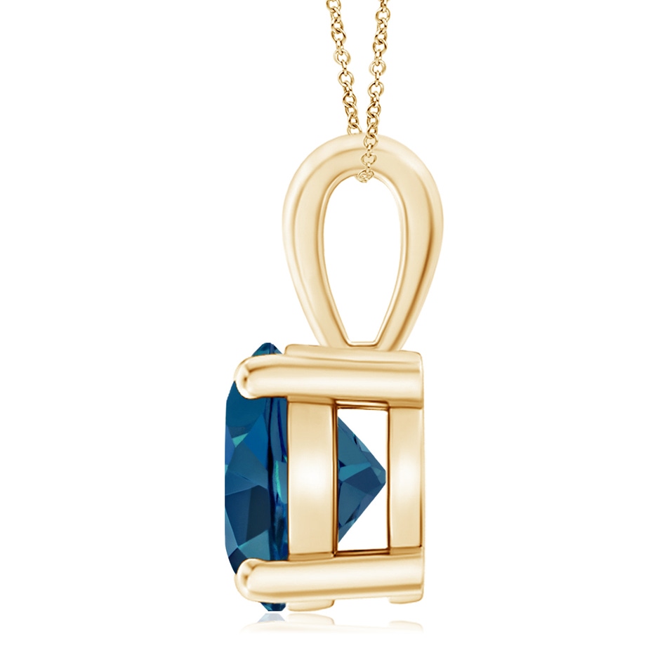 11mm AAA Classic Prong-Set Round London Blue Topaz Solitaire Pendant in Yellow Gold side 199