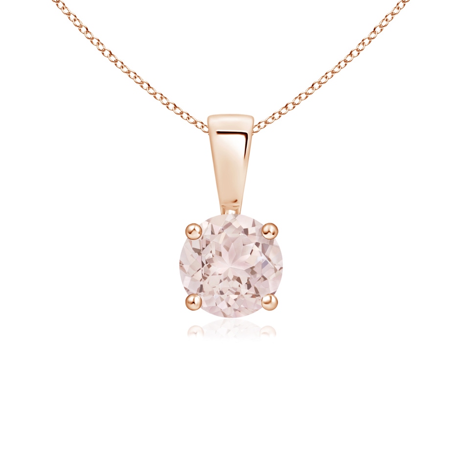 5mm A Classic Prong-Set Round Morganite Solitaire Pendant in 9K Rose Gold 