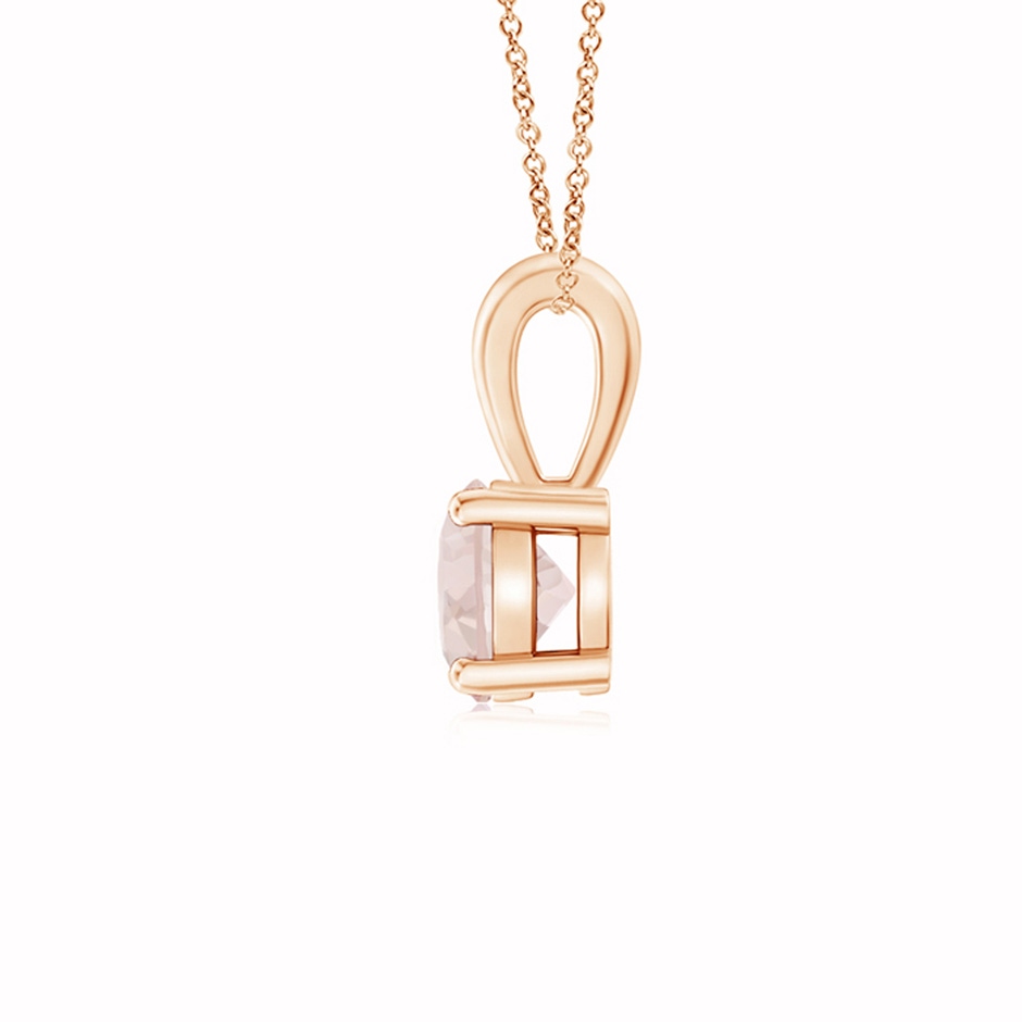 5mm A Classic Prong-Set Round Morganite Solitaire Pendant in 9K Rose Gold side 199
