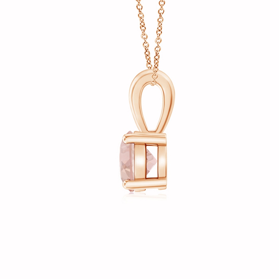 5mm AAA Classic Prong-Set Round Morganite Solitaire Pendant in 9K Rose Gold side 199