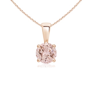 5mm AAA Classic Round Morganite Solitaire Pendant in Rose Gold