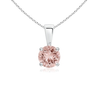 5mm AAAA Classic Round Morganite Solitaire Pendant in P950 Platinum