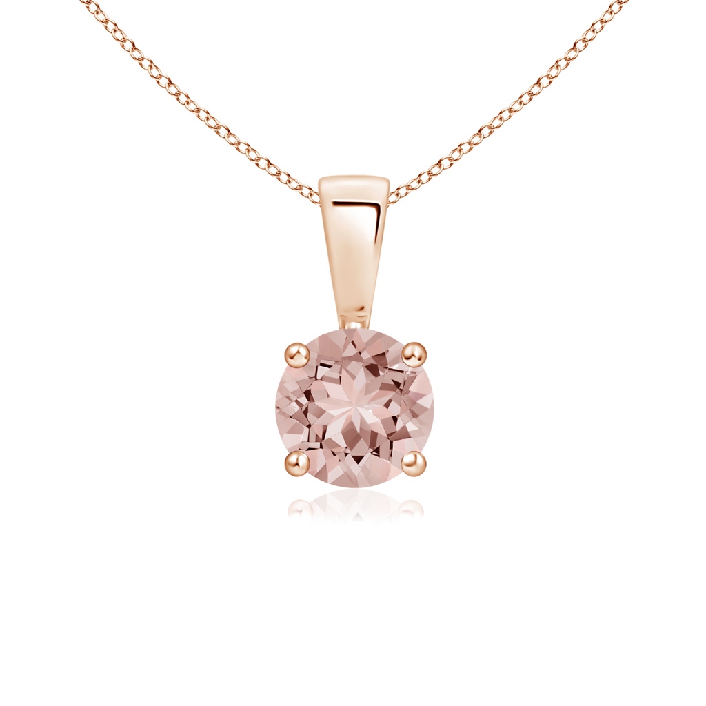 5mm AAAA Classic Round Morganite Solitaire Pendant in Rose Gold