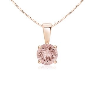 5mm AAAA Classic Round Morganite Solitaire Pendant in Rose Gold