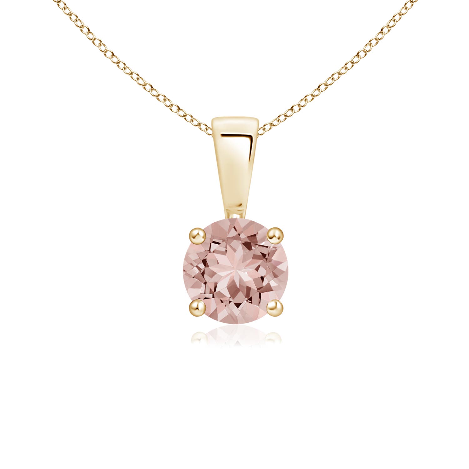 AAAA - Morganite / 0.42 CT / 14 KT Yellow Gold