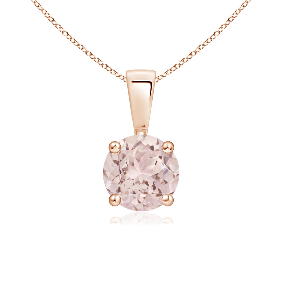 6mm A Classic Prong-Set Round Morganite Solitaire Pendant in 9K Rose Gold 