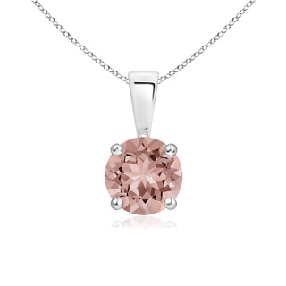 6mm AAAA Classic Round Morganite Solitaire Pendant in P950 Platinum