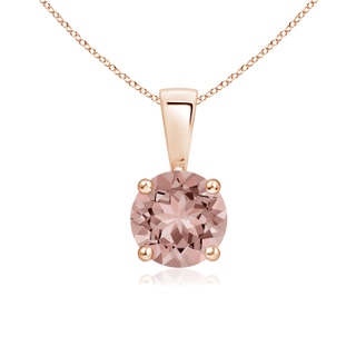 6mm AAAA Classic Round Morganite Solitaire Pendant in Rose Gold
