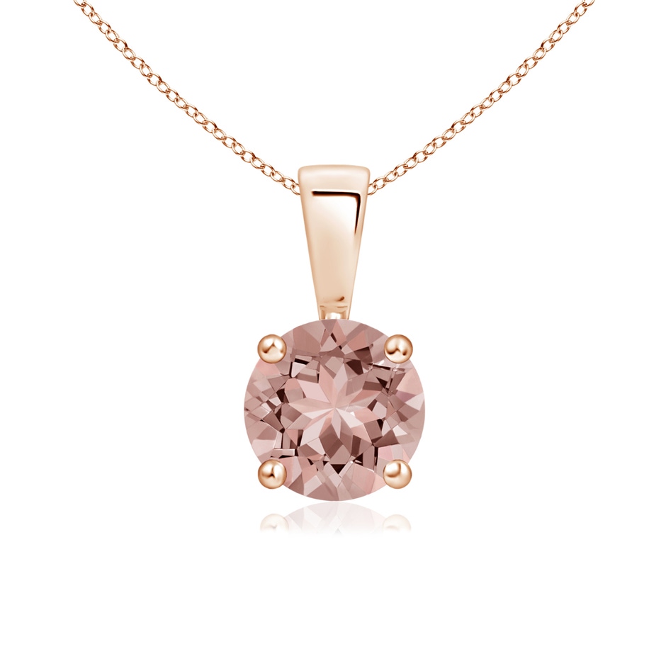 6mm AAAA Classic Round Morganite Solitaire Pendant in Rose Gold 