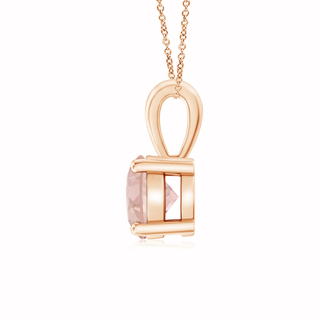 6mm AAAA Classic Round Morganite Solitaire Pendant in Rose Gold Side 1