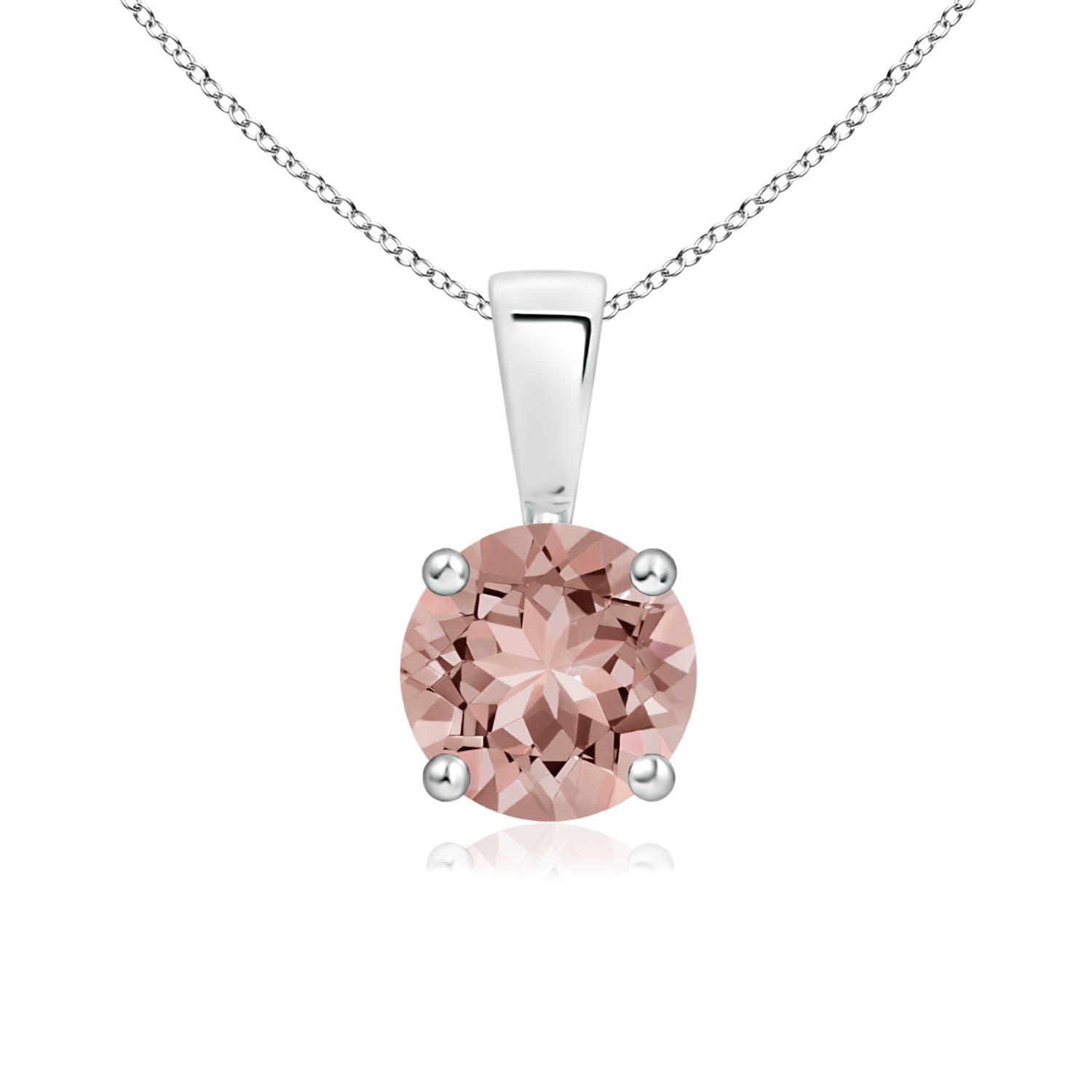 AAAA - Morganite / 0.7 CT / 14 KT White Gold