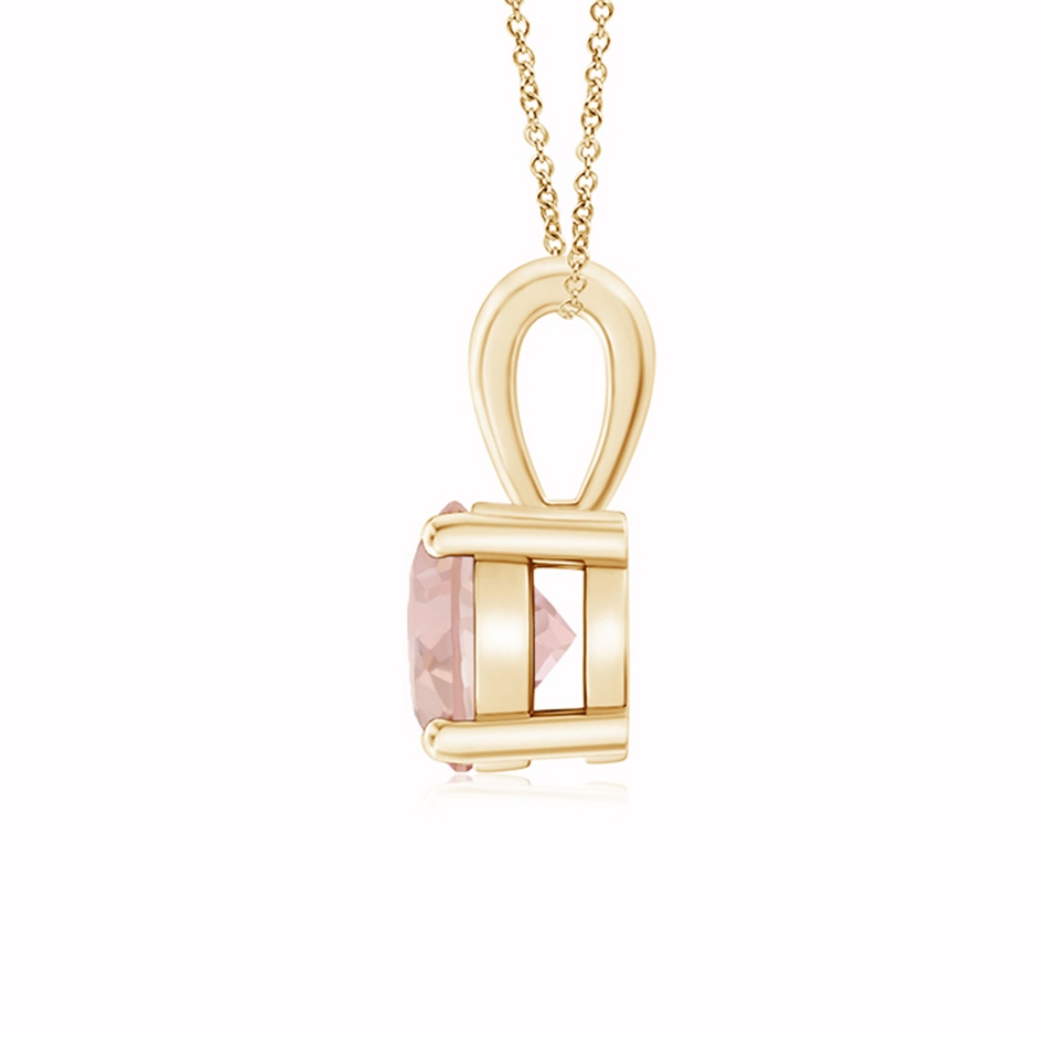6mm AAAA Classic Prong-Set Round Morganite Solitaire Pendant in Yellow Gold side 199