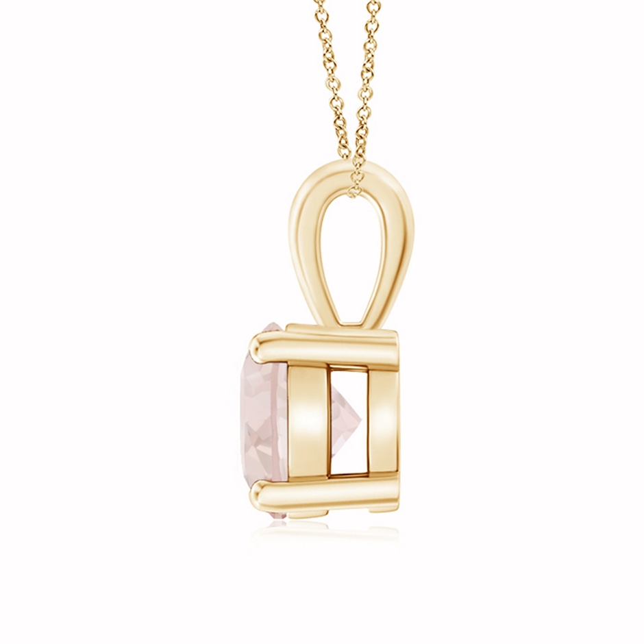 7mm A Classic Prong-Set Round Morganite Solitaire Pendant in Yellow Gold side 199