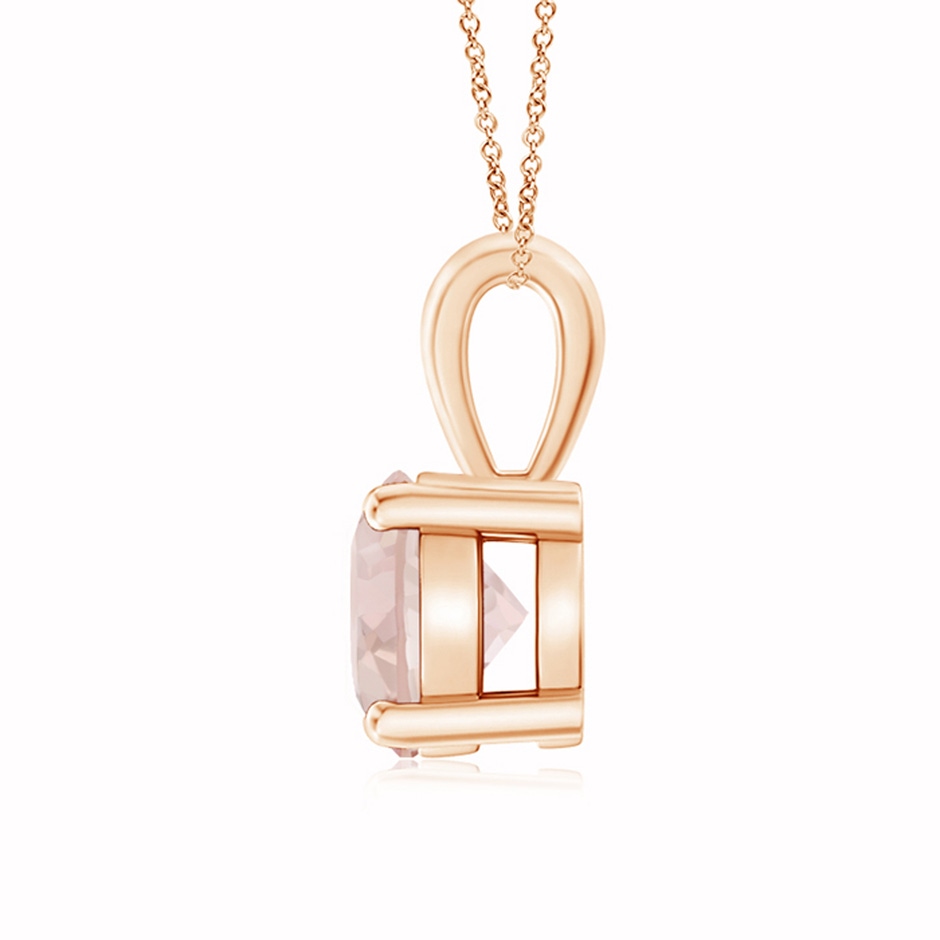7mm AA Classic Prong-Set Round Morganite Solitaire Pendant in 9K Rose Gold side 199