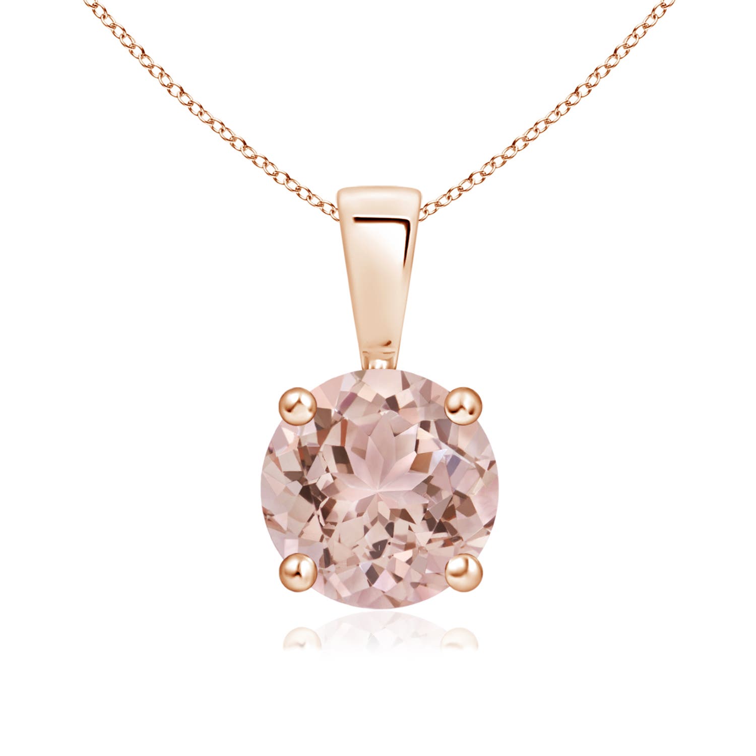 Classic Round Morganite Solitaire Pendant | Angara