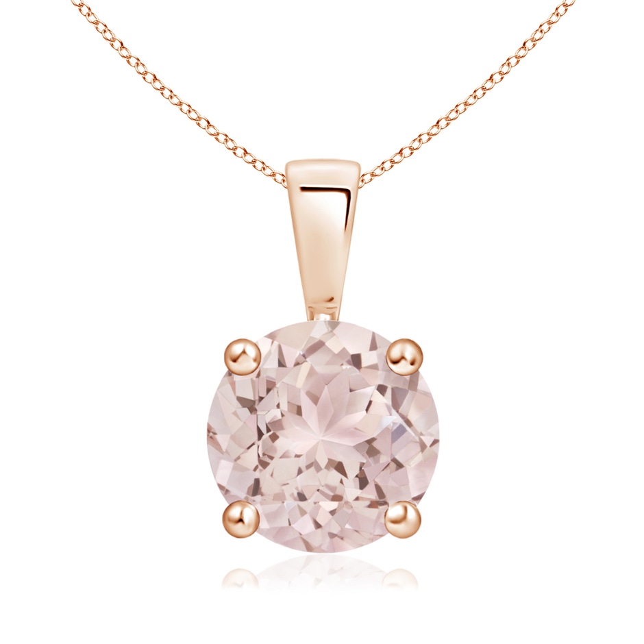 8mm A Classic Prong-Set Round Morganite Solitaire Pendant in Rose Gold 