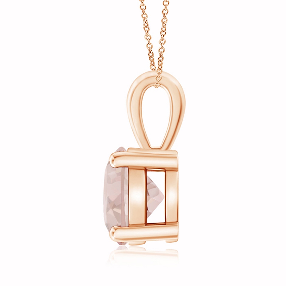 8mm A Classic Prong-Set Round Morganite Solitaire Pendant in Rose Gold side 199
