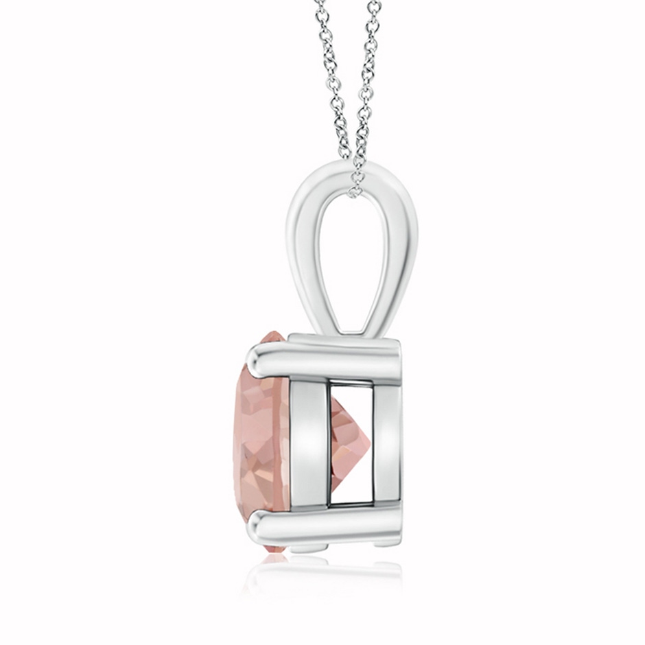 8mm AAAA Classic Prong-Set Round Morganite Solitaire Pendant in P950 Platinum side 199