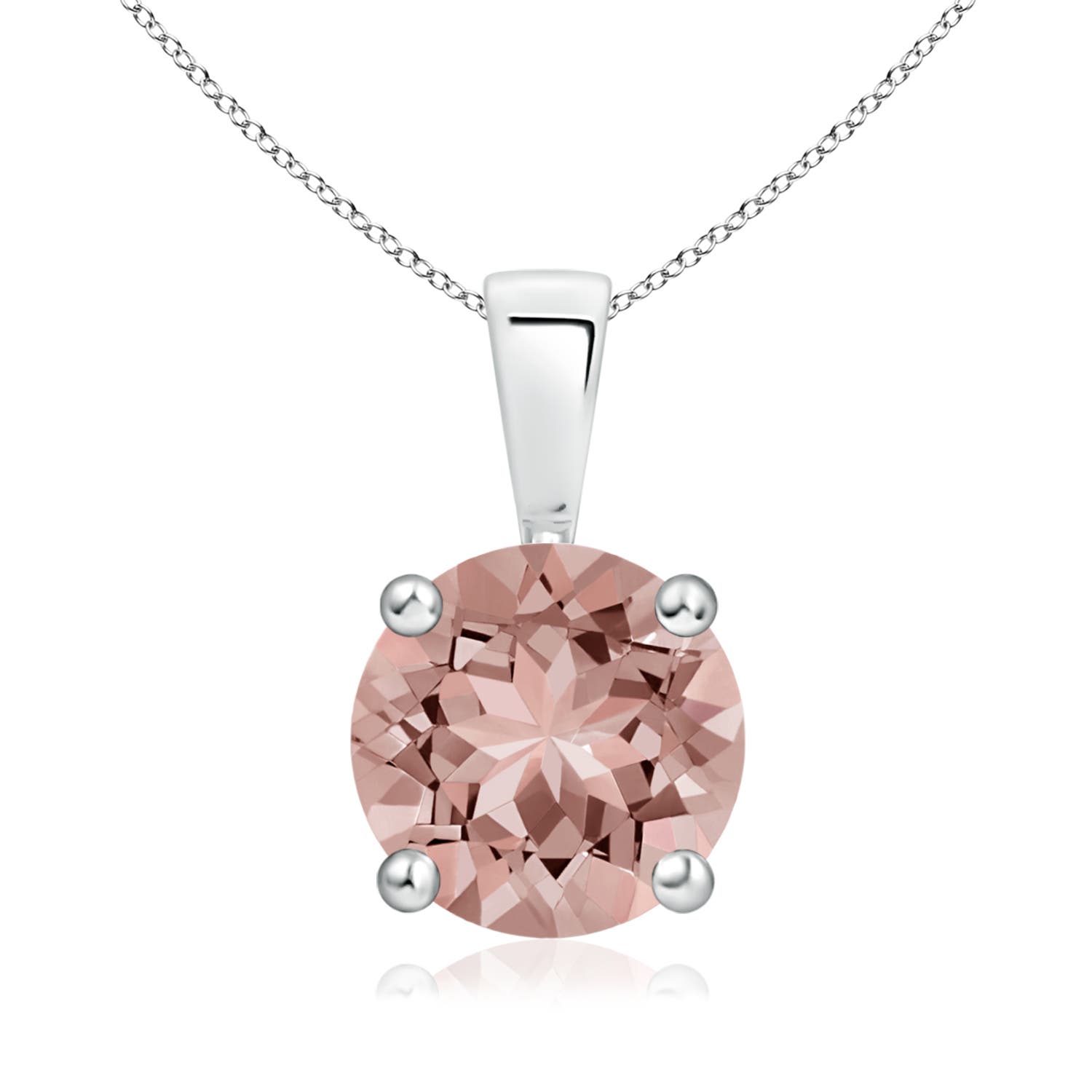 AAAA - Morganite / 1.65 CT / 14 KT White Gold