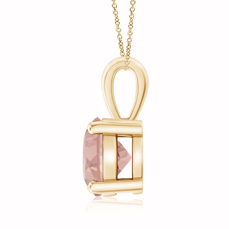 8mm AAAA Classic Prong-Set Round Morganite Solitaire Pendant in Yellow Gold side 199