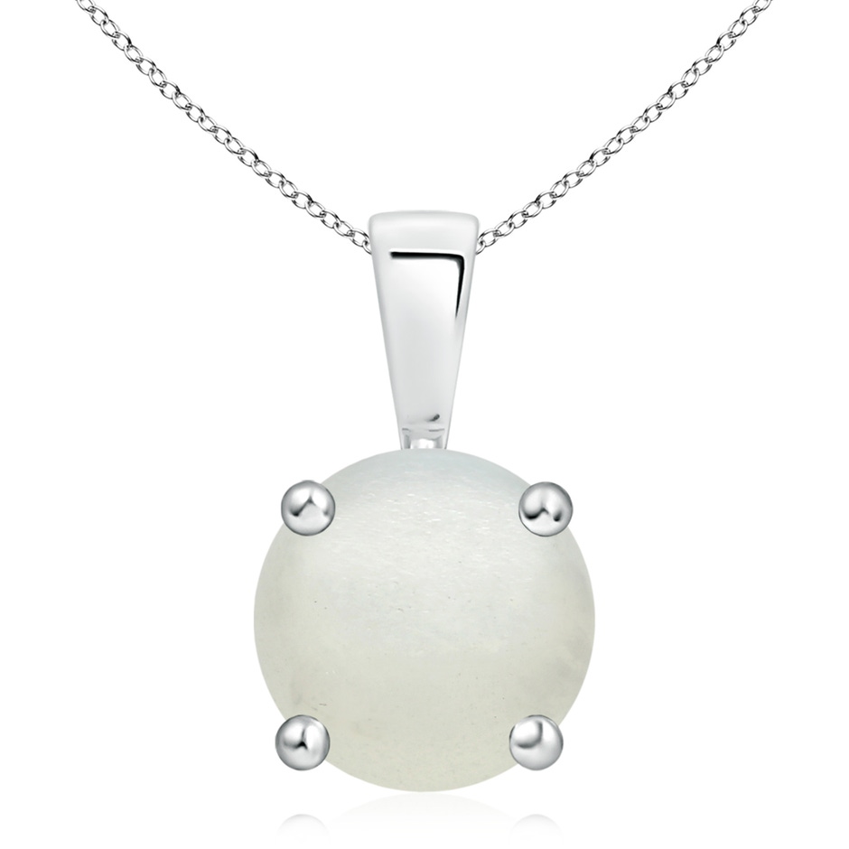 10mm AA Classic Prong-Set Round Moonstone Solitaire Pendant in S999 Silver 