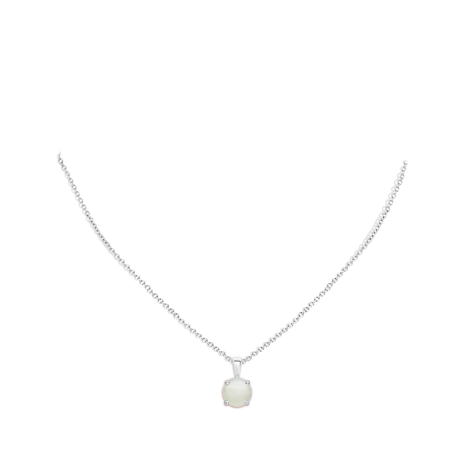10mm AA Classic Prong-Set Round Moonstone Solitaire Pendant in S999 Silver pen