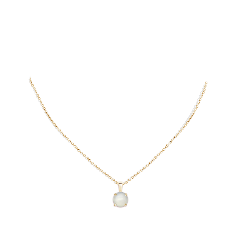 10mm AAA Classic Prong-Set Round Moonstone Solitaire Pendant in Yellow Gold pen
