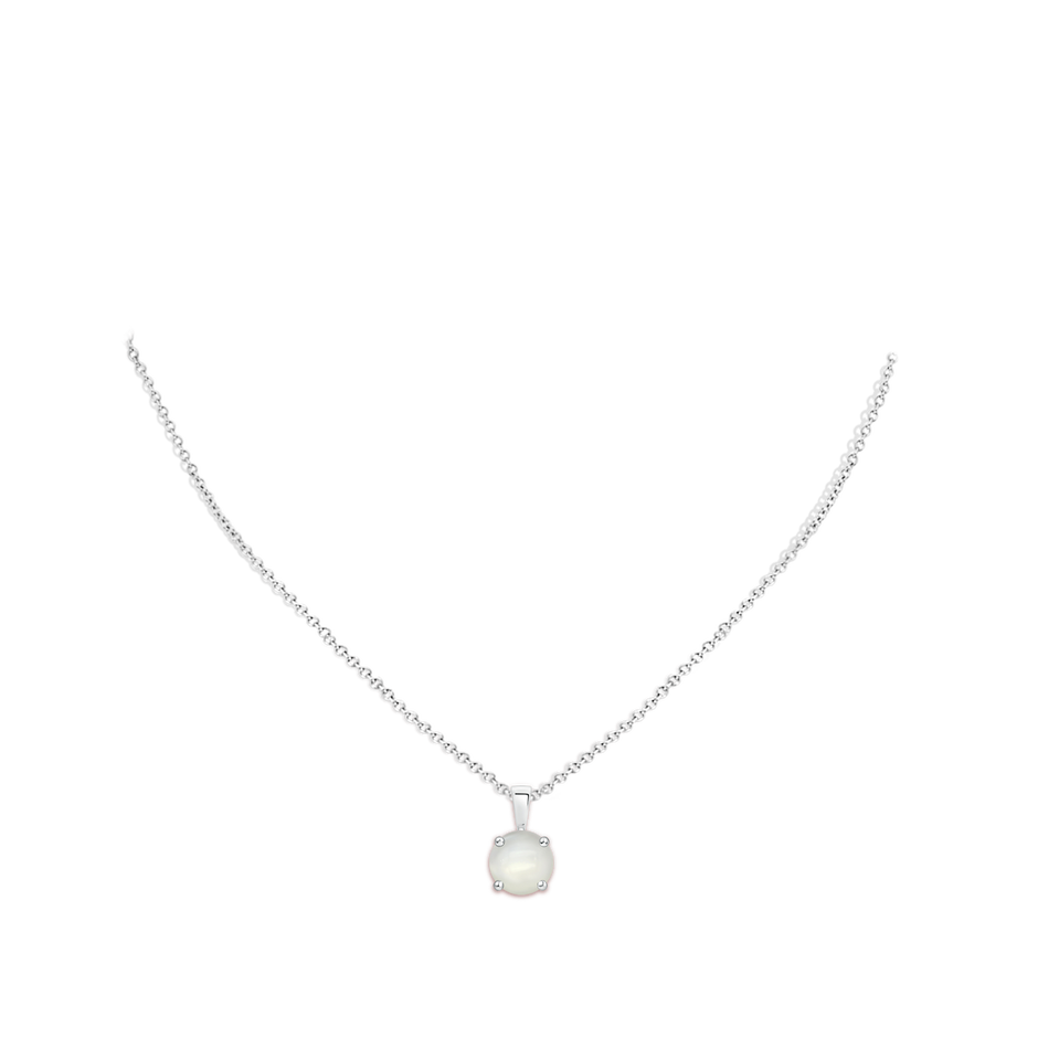 10mm AAAA Classic Prong-Set Round Moonstone Solitaire Pendant in White Gold pen