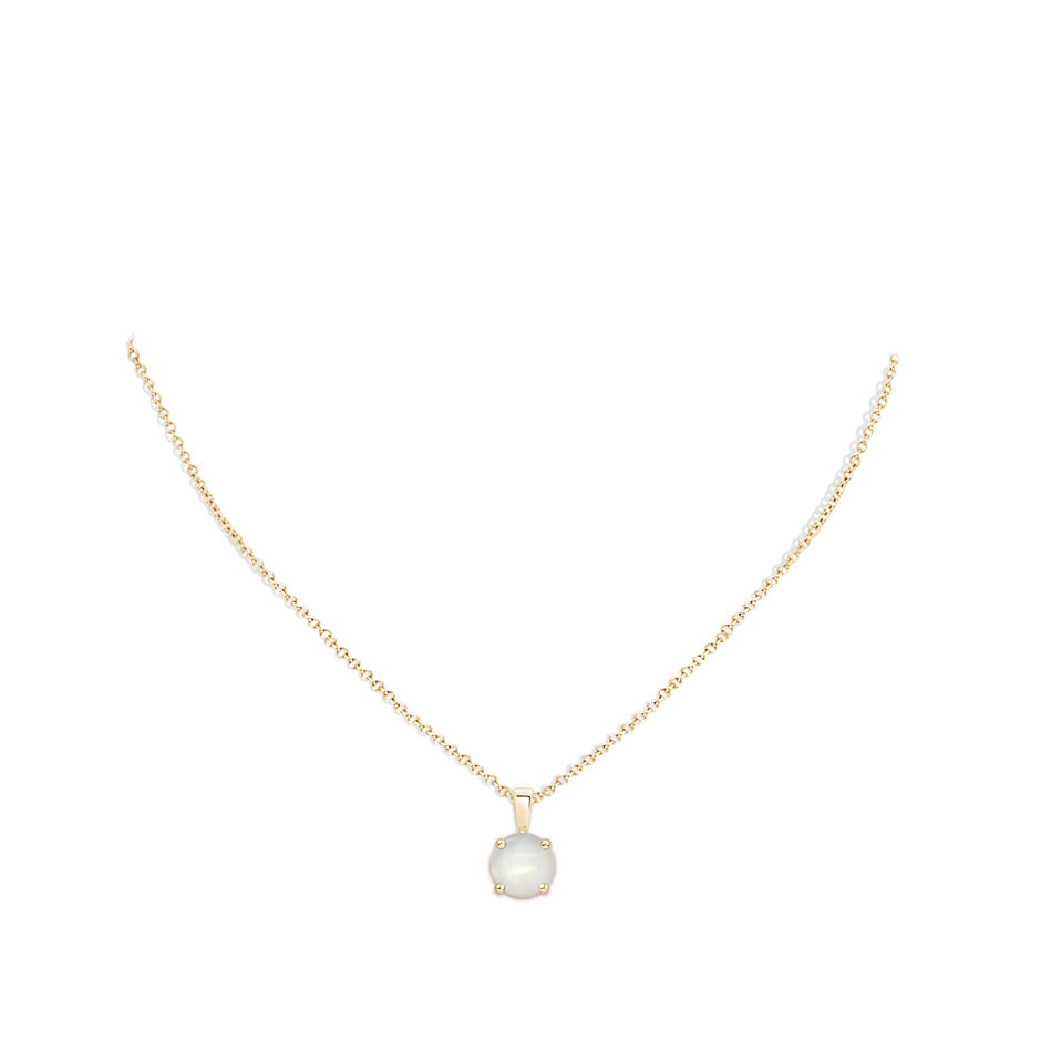 10mm AAAA Classic Prong-Set Round Moonstone Solitaire Pendant in Yellow Gold pen