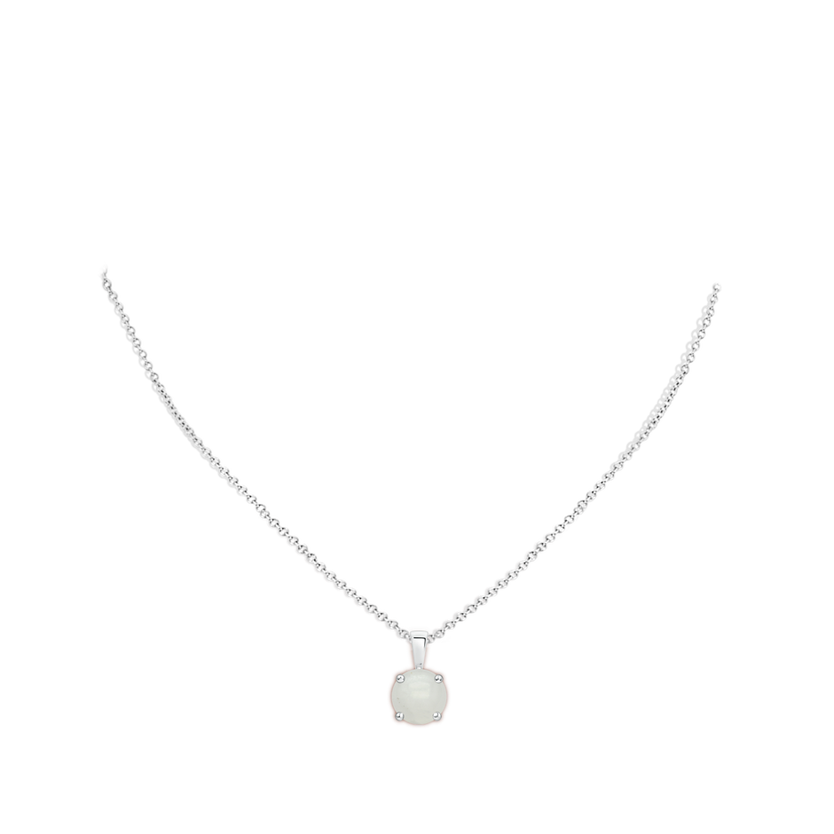 11mm A Classic Prong-Set Round Moonstone Solitaire Pendant in White Gold pen
