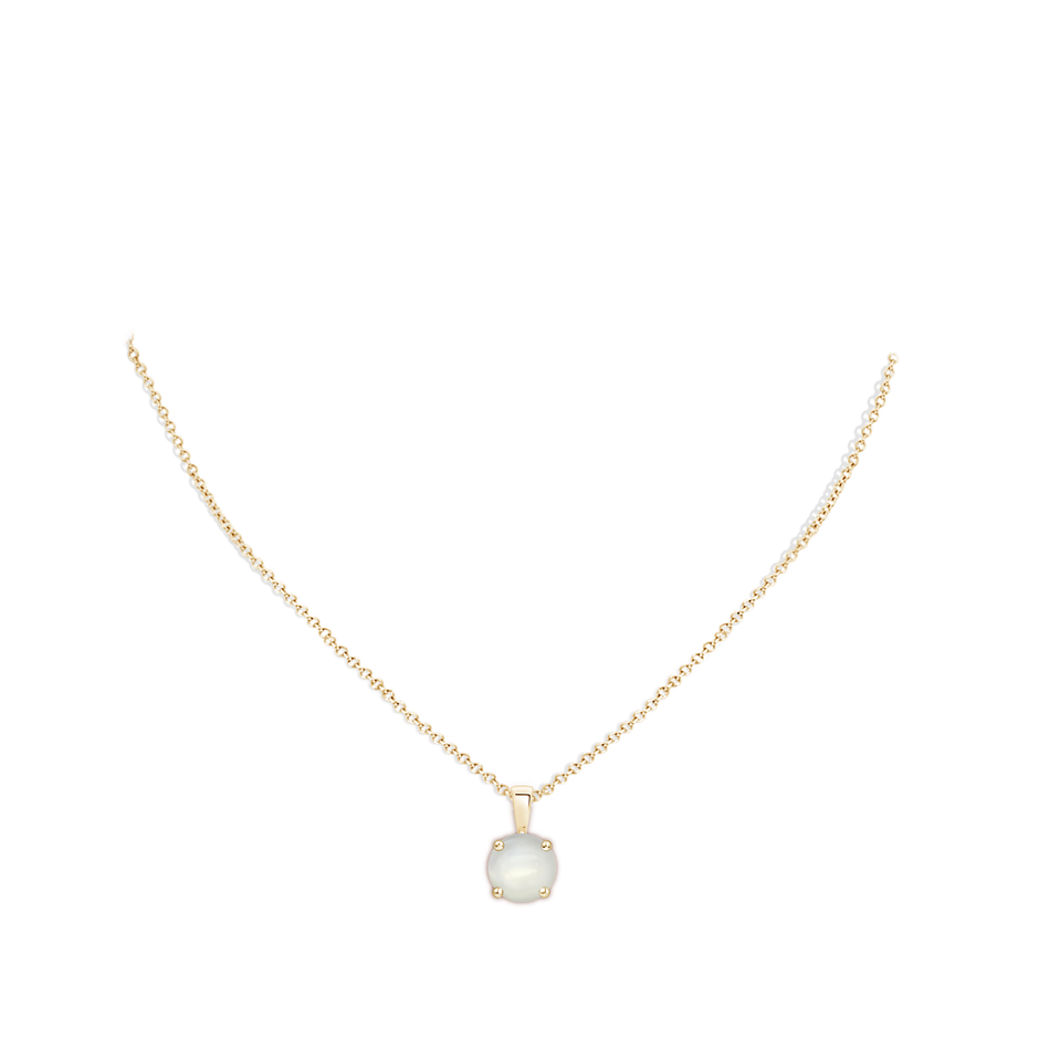 11mm AAAA Classic Prong-Set Round Moonstone Solitaire Pendant in 18K Yellow Gold pen