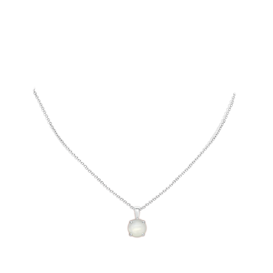 11mm AAAA Classic Prong-Set Round Moonstone Solitaire Pendant in White Gold pen