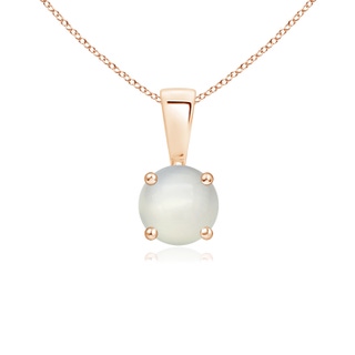 5mm AAA Classic Round Moonstone Solitaire Pendant in Rose Gold