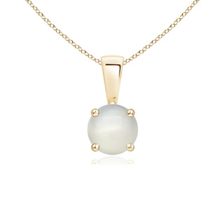 5mm AAA Classic Round Moonstone Solitaire Pendant in Yellow Gold