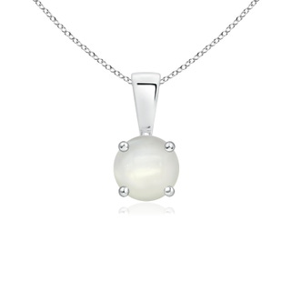 5mm AAAA Classic Round Moonstone Solitaire Pendant in White Gold