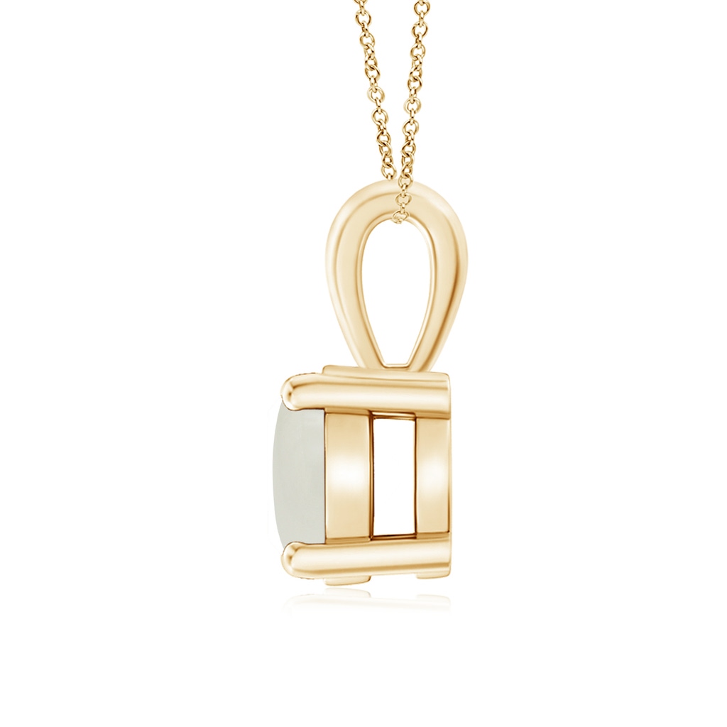 7mm AAAA Classic Prong-Set Round Moonstone Solitaire Pendant in Yellow Gold - side 199