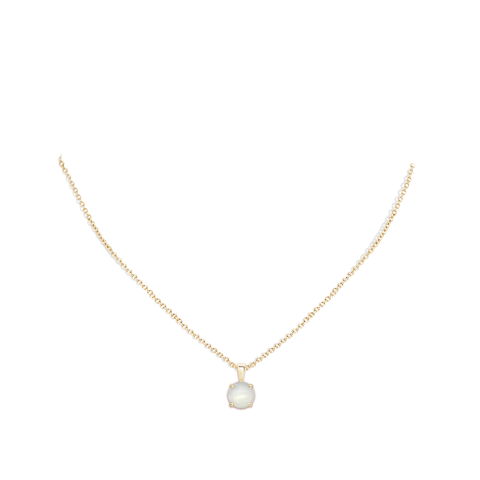 8mm AAAA Classic Prong-Set Round Moonstone Solitaire Pendant in 18K Yellow Gold pen