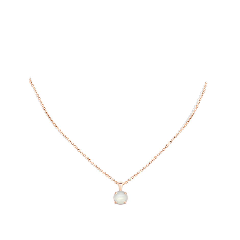 8mm AAAA Classic Prong-Set Round Moonstone Solitaire Pendant in Rose Gold pen
