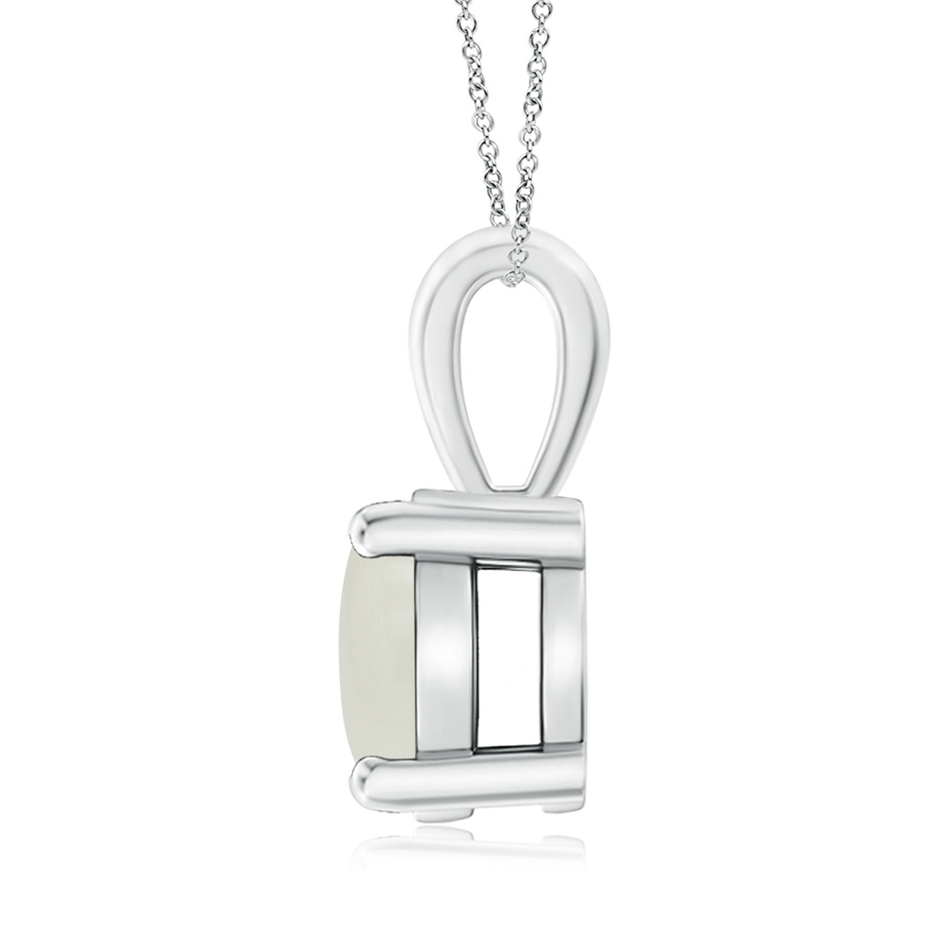 9mm AAAA Classic Prong-Set Round Moonstone Solitaire Pendant in 18K White Gold - side 199
