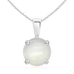 Solitaire White Gold Moonstone Necklaces & Pendants