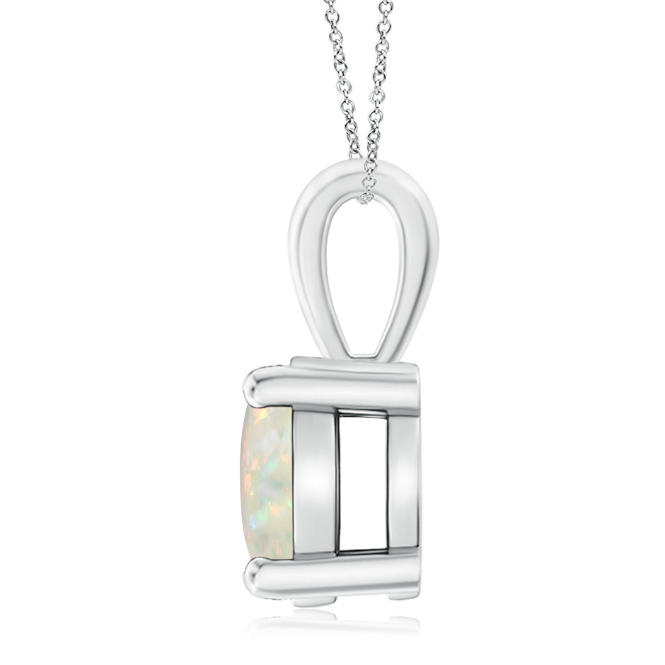 10mm AAA Classic Prong-Set Round Opal Solitaire Pendant in White Gold side 199