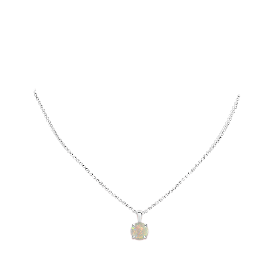 10mm AAAA Classic Prong-Set Round Opal Solitaire Pendant in S999 Silver pen