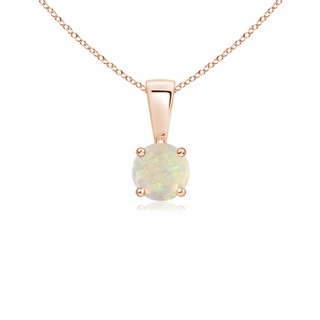 4mm AAA Classic Round Opal Solitaire Pendant in Rose Gold